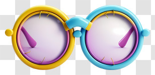 Carnival - Colorful Cartoon Glasses Illustration Transparent PNG
