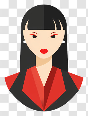 Asian Business Woman - Elegant Woman Avatar In Red Transparent PNG