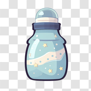 Milk Bottle - Blue Potion Bottle With Starry Design Transparent PNG