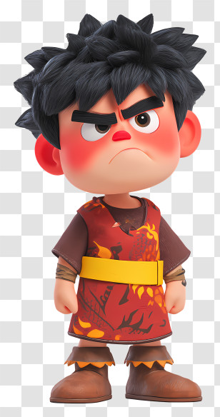 Super Cute Boy - Angry Boy In Red Outfit Transparent PNG