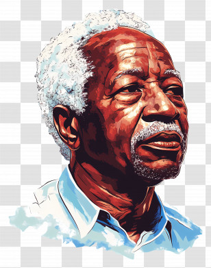 Julius Nyerere - Elderly Man In Colorful Illustration Transparent PNG