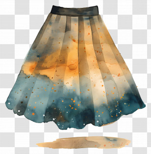 Skirt - Watercolor Skirt Transparent PNG