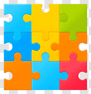 Jigsaw Icon - Colorful Puzzle Pieces For Games And Learning Transparent PNG