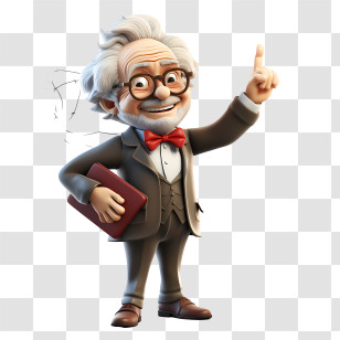 Professor - Elderly Cartoon Professor With Book Transparent PNG