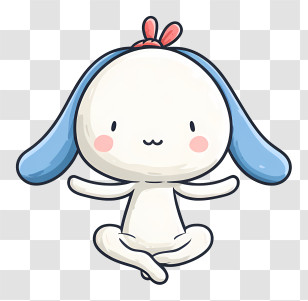 Cinnamoroll Doing Yoga - White Character With Blue Ears Sitting Transparent PNG