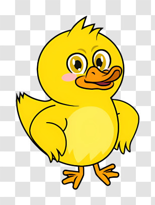 Cartoon - Yellow Cartoon Duck With Friendly Expression Transparent PNG