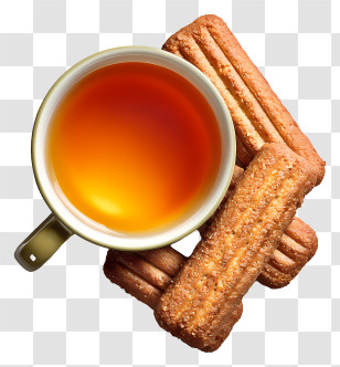 Rusk Biscuit With Tea - Cup Of Tea With Biscuits Transparent PNG