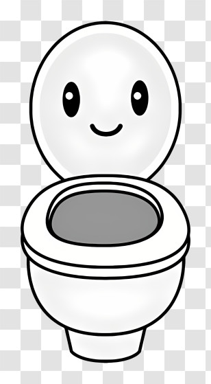 Cartoon - Cute Toilet With Happy Face Cartoon Transparent PNG