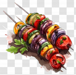 Vegetable Kebab - Healthy And Colorful Vegetable Skewers Transparent PNG