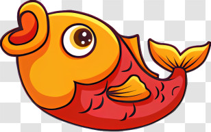 Fish - Cute Cartoon Goldfish Illustration Transparent PNG