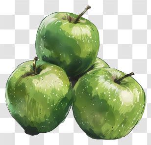 Granny Smith Apples - Fresh Green Apples Illustration Transparent PNG