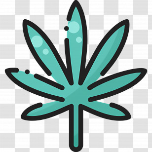 Cannabis Leaf - Stylized Cannabis Leaf Illustration Transparent PNG