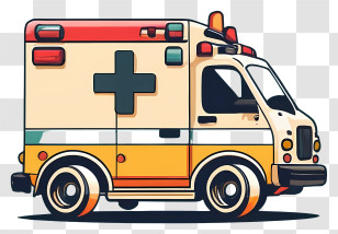 Emergency Vehicle - Ambulance Vehicle Cartoon Illustration Transparent PNG