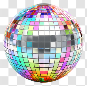 New Year - Colorful Reflective Disco Ball For Party Themes Transparent PNG