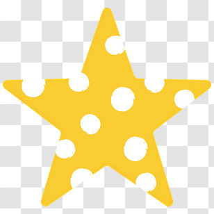 Icon - Yellow Star With Polka Dots Decoration Transparent PNG
