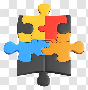 Jigsaw Icon - Colorful Jigsaw Puzzle Pieces Transparent PNG