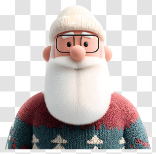 Santa Claus Avatar - Cartoon Bearded Man Illustration Transparent PNG