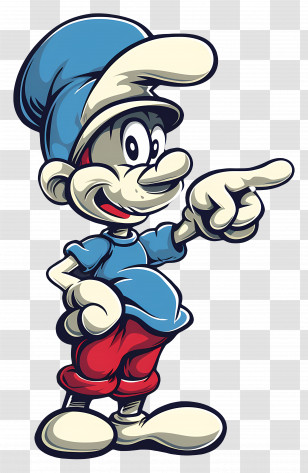 Cartoon Character - Blue Cartoon Character Pointing Transparent PNG
