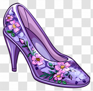 Stiletto Shoe - Floral High Heel Illustration Transparent PNG
