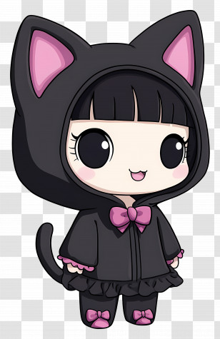 Kuromi - Cute Chibi Character In Hoodie Transparent PNG