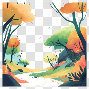Nature Background - Autumn Forest Landscape Transparent PNG