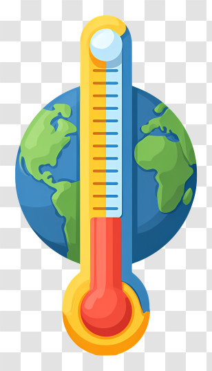 Winter Globe Thermometer - Earth With Thermometer For Climate Awareness Transparent PNG