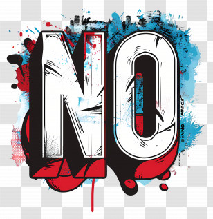 No Sign - Bold Graffiti Text NO Design Transparent PNG