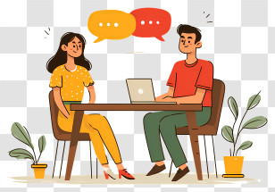 Meeting For Interview - People Having A Conversation At A Table Transparent PNG