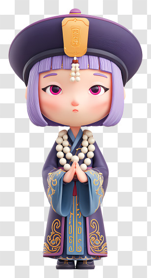 Jiangshi Hopping Zombie - Purple-Robed Little Priest Character Transparent PNG