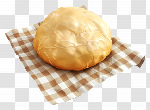 Steamed Bread - Round Loaf Of Bread On A Checkered Cloth Transparent PNG