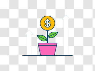 Financial Success - Money Plant Symbolizing Growth Transparent PNG