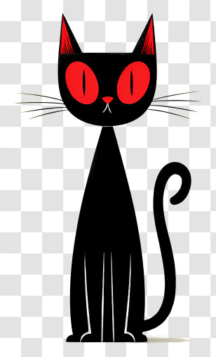 Black Cat With Red Eyes - Black Cat With Red Eyes Transparent PNG