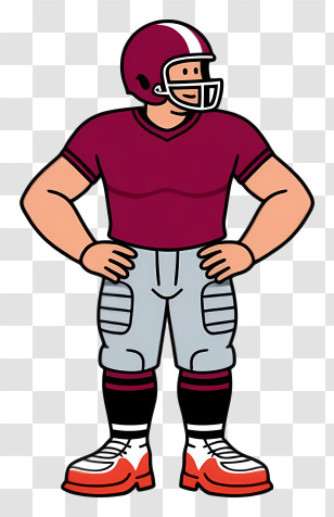 American Football Player - Football Player In Maroon Uniform Transparent PNG
