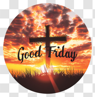 Good Friday - Good Friday Cross With Sunset Scene Transparent PNG