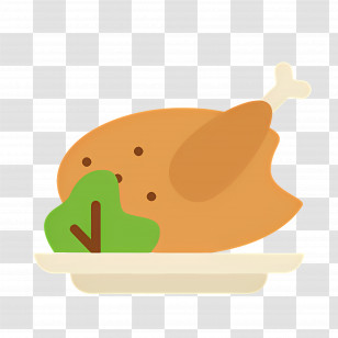 Chicken Food - Roasted Chicken With Leaf Garnish Transparent PNG