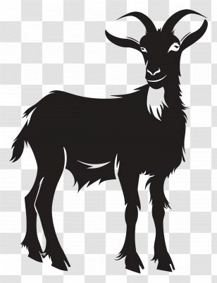 Goat Silhouette - Black Goat Silhouette Design Transparent PNG