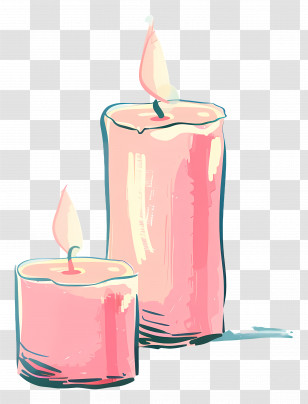 Candles - Elegant Pink Candles With Gentle Flames Transparent PNG
