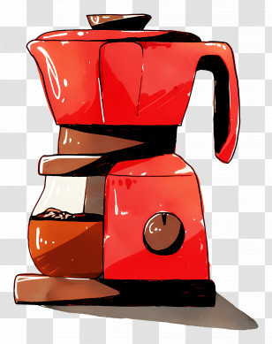 Coffee Machine - Red Coffee Maker Illustration Transparent PNG