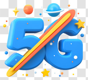 5g - 3D Blue 5G Icon Transparent PNG