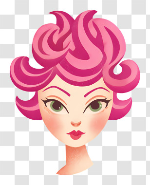 Pink Beauty Emoji - Pink Haired Woman Transparent PNG