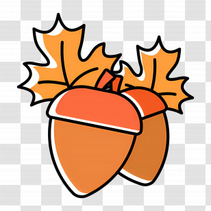 Acorns - Acorns And Autumn Leaves Transparent PNG