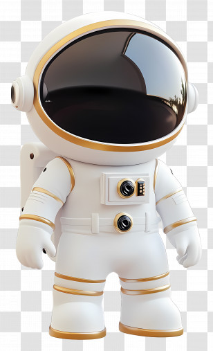 Cartoon Astronaut - Astronaut In White And Gold Suit Cartoon Transparent PNG