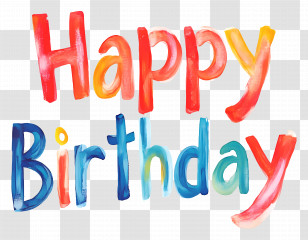 Happy Birthday - Colorful Happy Birthday Text Illustration Transparent PNG