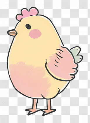 Chicken - Cute And Pastel Cartoon Chicken Transparent PNG
