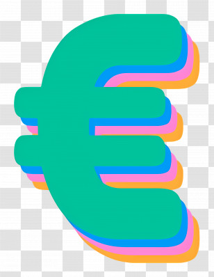 Euro Sign - Colorful Euro Symbol Transparent PNG
