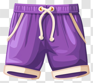 Cartoon Shorts - Illustration Of Purple Casual Shorts Transparent PNG
