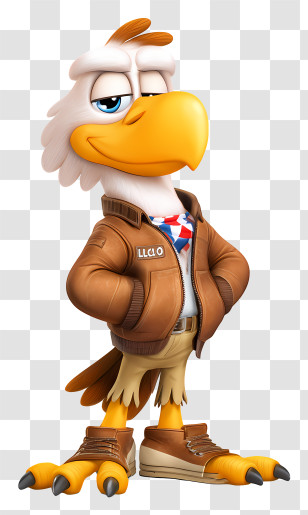 Eagle Mascot - Eagle Character In Jacket Transparent PNG