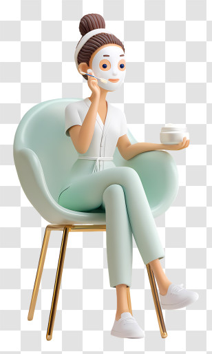 Woman Applying Facial Mask - Woman With Face Mask Illustration Transparent PNG