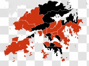 Flag Of Hong Kong Map - Vector Transparent PNG