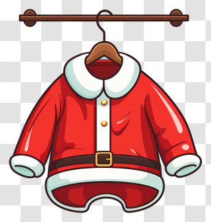 Red Jacket - Red Santa Coat Hanging On A Hanger Transparent PNG
